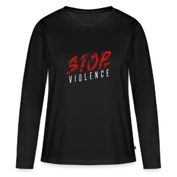 Cool Stop Violence - Anti Gun Violence Shirt - Frauen Premium Bio Langarmshirt - Schwarz - Vorne - Julia (174cm)