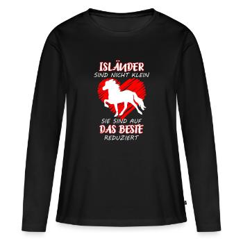 Islandais, islandais, cheval isi, cheval, poney - T-shirt manches longues Premium bio Femme - noir - Devant - Julia (174cm)