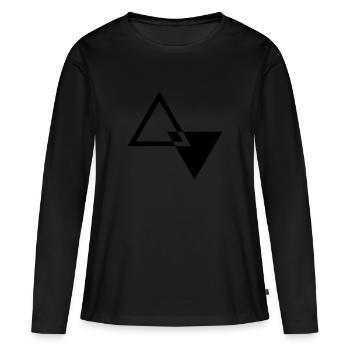 MODERN TRIANGLE SHAPE - Frauen Premium Bio Langarmshirt - Schwarz - Vorne - Julia (174cm)