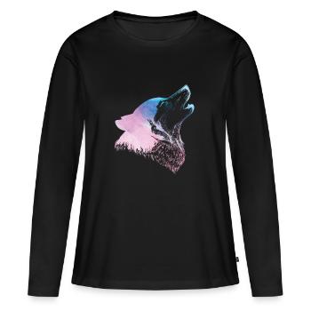 Husky - T-shirt manches longues Premium bio Femme - noir - Devant - Julia (174cm)