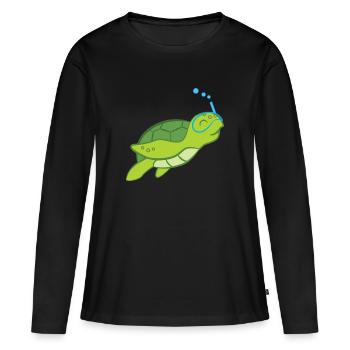 Turtle - Turtle Lover - Turtles - Women's Premium Organic Long Sleeve Shirt - black - Front - Julia (174cm)