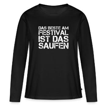 Festival - Frauen Premium Bio Langarmshirt - Schwarz - Vorne - Julia (174cm)