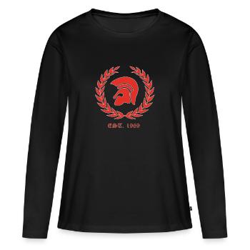 Peau de skinheads Punk Oi 1969 Couronne de laurier SKA - T-shirt manches longues Premium bio Femme - noir - Devant - Julia (174cm)