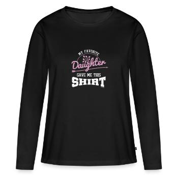 Ma fille préférée - T-shirt manches longues Premium bio Femme - noir - Devant - Julia (174cm)