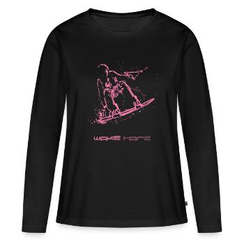 planchiste - T-shirt manches longues Premium bio Femme - noir - Devant - Julia (174cm)