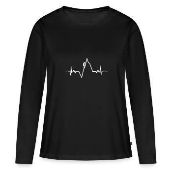 montée - T-shirt manches longues Premium bio Femme - noir - Devant - Julia (174cm)