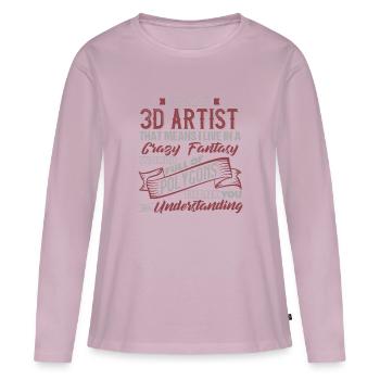 ARTISTE 3D Crazy Fantasy World Vintage - T-shirt manches longues Premium bio Femme - rose poudré - Devant - Julia (174cm)