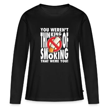 Nicht Rauchen, Nichtraucher uncool, Tabak Shirt - Frauen Premium Bio Langarmshirt - Schwarz - Vorne - Julia (174cm)