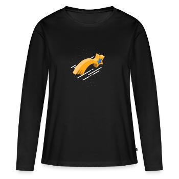 Comète étoile étoile de Bethléem ciel étoile désir - T-shirt manches longues Premium bio Femme - noir - Devant - Julia (174cm)