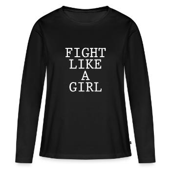 Fight Like a Girl Feminist Power woman Gift - Women's Premium Organic Long Sleeve Shirt - black - Front - Julia (174cm)