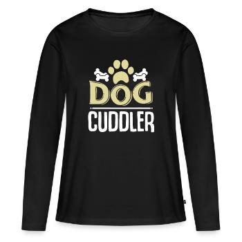 chien - T-shirt manches longues Premium bio Femme - noir - Devant - Julia (174cm)