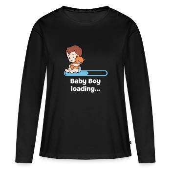 Bébé enceinte bébé ventre grossesse Parents - T-shirt manches longues Premium bio Femme - noir - Devant - Julia (174cm)