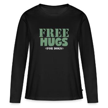 chien - T-shirt manches longues Premium bio Femme - noir - Devant - Julia (174cm)