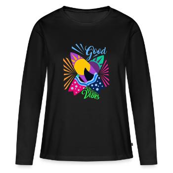Planches de surf - T-shirt manches longues Premium bio Femme - noir - Devant - Julia (174cm)