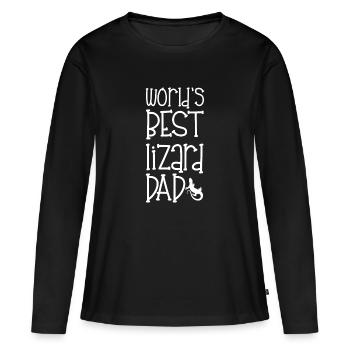 Echse - Echsen - Echsenbesitzer - Dad - Geschenk - Frauen Premium Bio Langarmshirt - Schwarz - Vorne - Julia (174cm)