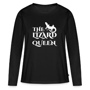 Echse - Echsen - Echsenbesitzer - Königin - Frauen Premium Bio Langarmshirt - Schwarz - Vorne - Julia (174cm)
