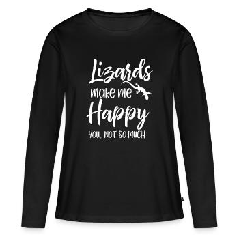 Echse - Echsen - Echsenbesitzer - Lustig - Frauen Premium Bio Langarmshirt - Schwarz - Vorne - Julia (174cm)