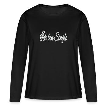 Ich bin Single - Frauen Premium Bio Langarmshirt - Schwarz - Vorne - Julia (174cm)