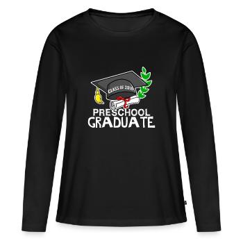 Preschool Graduate - class of 2018 - Women's Premium Organic Long Sleeve Shirt - black - Front - Julia (174cm)