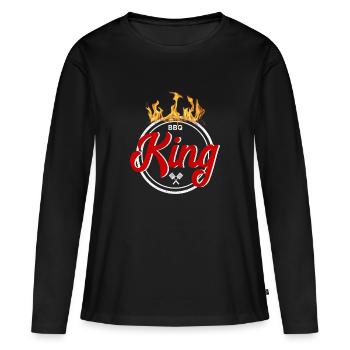Barbecue Roi - BBQ King - T-shirt manches longues Premium bio Femme - noir - Devant - Julia (174cm)