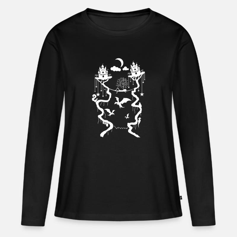 Märchen - Frauen Premium Bio Langarmshirt - Schwarz
