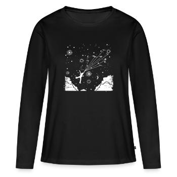 Conception de fantaisie - T-shirt manches longues Premium bio Femme - noir - Devant - Julia (174cm)