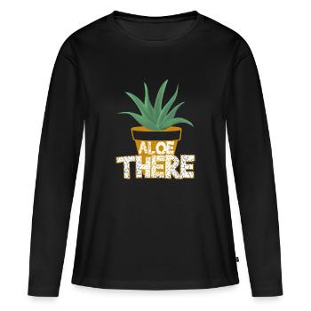 ALOE là! - T-shirt manches longues Premium bio Femme - noir - Devant - Julia (174cm)