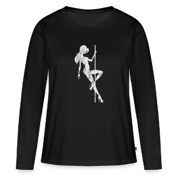 Pole Dancer Poledance Shirt cadeau Lap Dance - T-shirt manches longues Premium bio Femme - noir - Devant - Julia (174cm)