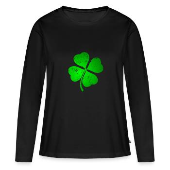 Élégant St. Patricksday - T-shirt manches longues Premium bio Femme - noir - Devant - Julia (174cm)