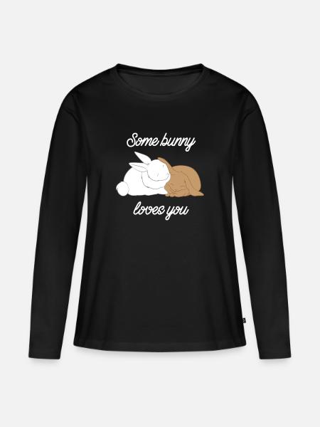 Hasen - Hase - Hasenbesitzer - Liebe - Frauen Premium Bio Langarmshirt - Schwarz