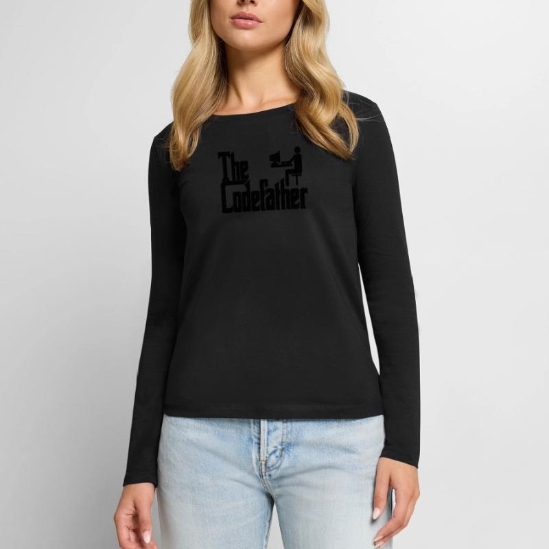 Le cadeau de codage PC Codefather Programmer T-shirt manches longues Premium bio Femme