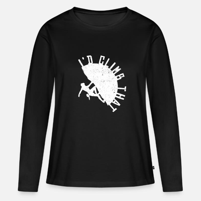 Klettern - Frauen Premium Bio Langarmshirt - Schwarz