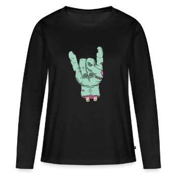 Zombie Halloween sang morts-vivants rock apocalyptique horreur - T-shirt manches longues Premium bio Femme - noir - Devant - Julia (174cm)