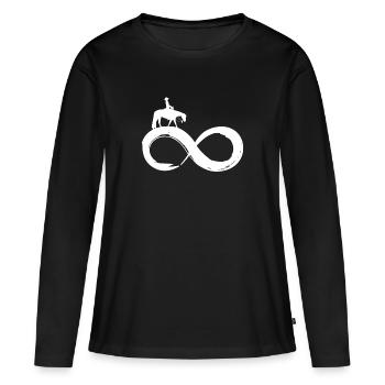 Infinity Pleasure Westernreiten - Frauen Premium Bio Langarmshirt - Schwarz - Vorne - Julia (174cm)