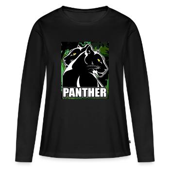 panthère - T-shirt manches longues Premium bio Femme - noir - Devant - Julia (174cm)