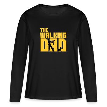 Marche papa père papa papa papa papa papa papa - T-shirt manches longues Premium bio Femme - noir - Devant - Julia (174cm)