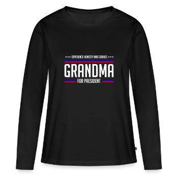 Grandma for president - Frauen Premium Bio Langarmshirt - Schwarz - Vorne - Julia (174cm)