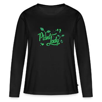 dame plante - T-shirt manches longues Premium bio Femme - noir - Devant - Julia (174cm)