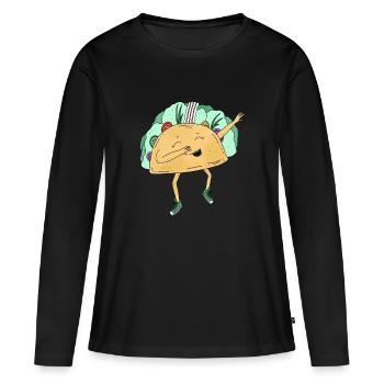 Dabbing Tacoo Tiere dab Bewegung Move Essen - Frauen Premium Bio Langarmshirt - Schwarz - Vorne - Julia (174cm)