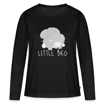 petit frère - T-shirt manches longues Premium bio Femme - noir - Devant - Julia (174cm)