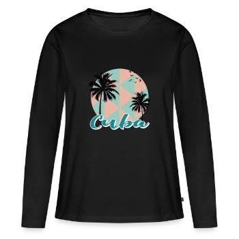 Cuba Caribbean Vacation Cruise - Women's Premium Organic Long Sleeve Shirt - black - Front - Julia (174cm)