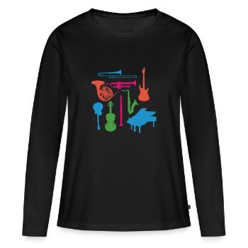 Musikinstrumente - Frauen Premium Bio Langarmshirt - Schwarz - Vorne - Julia (174cm)