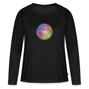 pleine lune - T-shirt manches longues Premium bio Femme - noir - Devant - Julia (174cm)