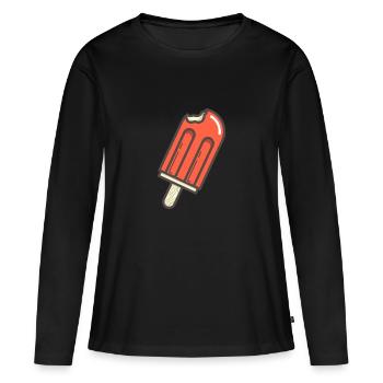 Endlich wieder Sommer - Eiscreme - Geschenk - Frauen Premium Bio Langarmshirt - Schwarz - Vorne - Julia (174cm)