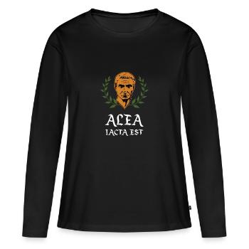 Cesar ALEA IACTA EST - T-shirt manches longues Premium bio Femme - noir - Devant - Julia (174cm)