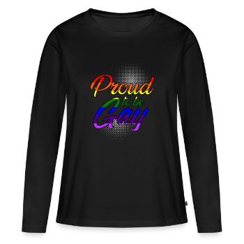 Proud to be gay - Frauen Premium Bio Langarmshirt - Schwarz - Vorne - Julia (174cm)