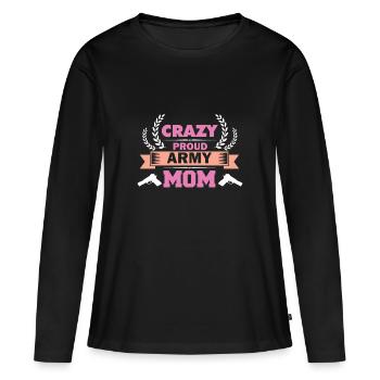 Mamans fiers de l'armée - T-shirt manches longues Premium bio Femme - noir - Devant - Julia (174cm)