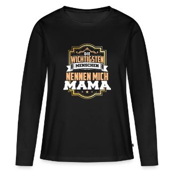 Nennen mich mama - Frauen Premium Bio Langarmshirt - Schwarz - Vorne - Julia (174cm)