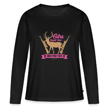 Pretty hunter - Frauen Premium Bio Langarmshirt - Schwarz - Vorne - Julia (174cm)