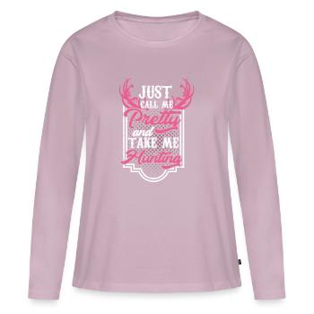 Pretty hunter - Frauen Premium Bio Langarmshirt - Altrosa - Vorne - Julia (174cm)